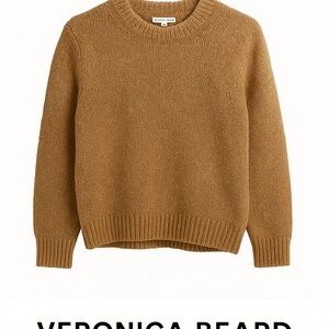 Veronica Beard Tan Crewneck Sweater Cozy Knit